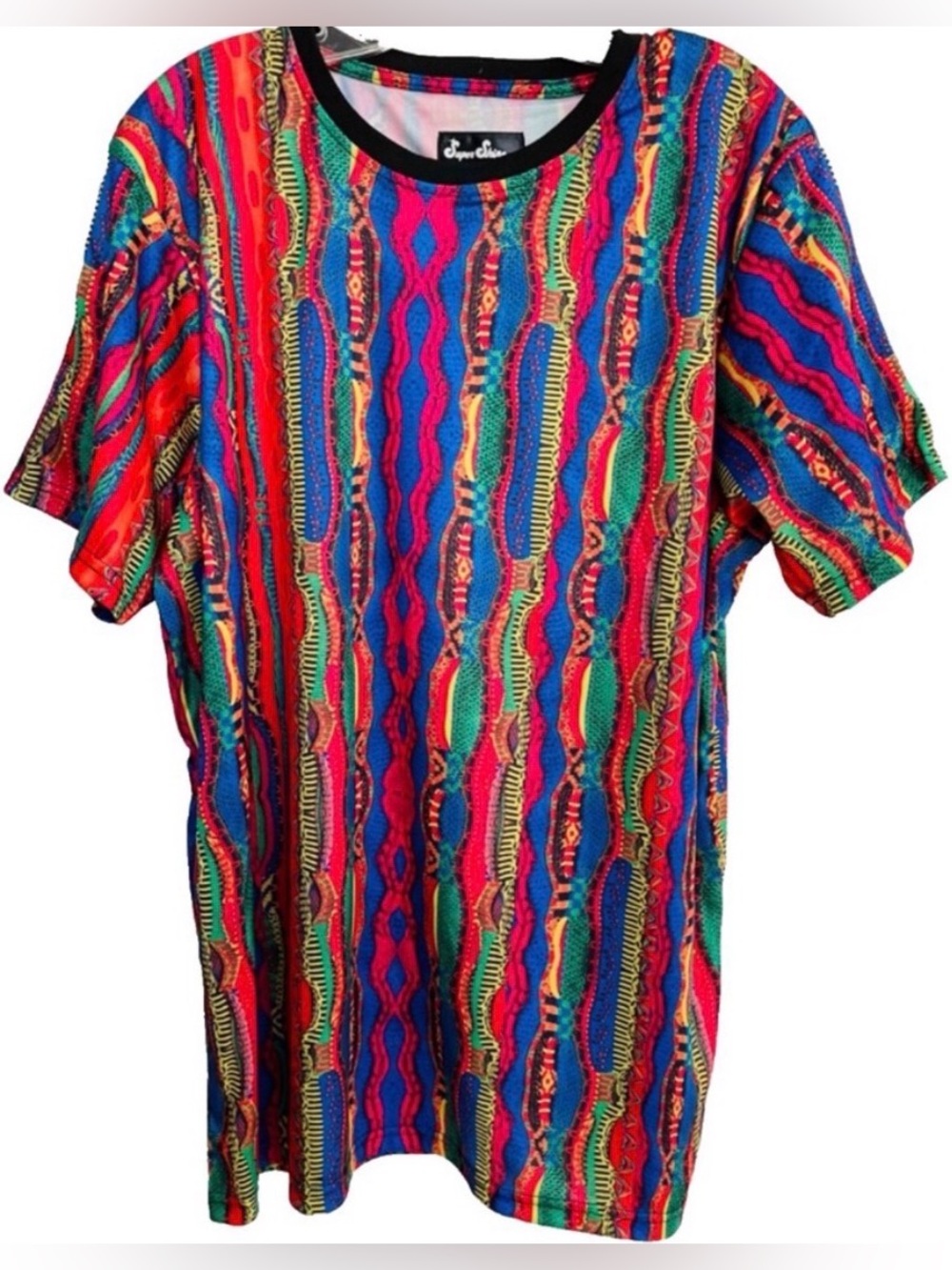 NWT Unique SUPER SHINE Prints by Drill Australian Knit Print Casual SHIRT Small